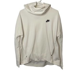 Nike Women's White Sportswear Tech Fleece Pullover Hoodie Size large